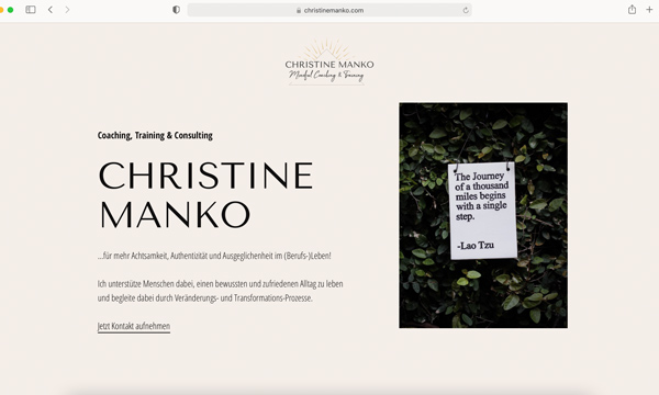 Webdesign für Christine Manko